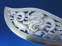 Martin Hall and Co English Sterling Silver Fish Serving Set 2pc Pierced Serpent