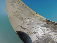 Whiting Sterling Silver Fish Serving Set Engraved with Flowers 11"
