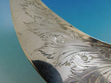 Whiting Sterling Silver Fish Serving Set Engraved with Flowers 11"