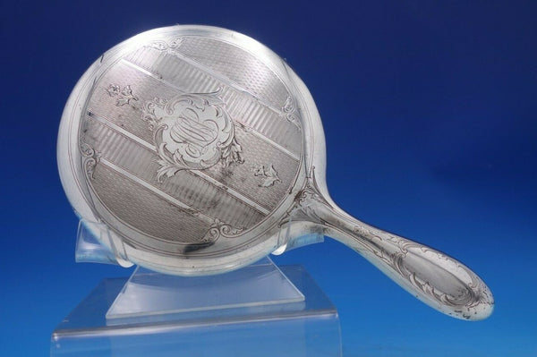 Reed and Barton Sterling Silver Hand Mirror #N291 Engine Turned Engraved (#6579)