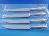 Mount Vernon by Lunt Sterling Silver Steak Knife Set 4pc Texas Sized Custom 9.5"
