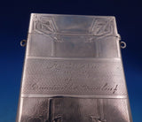 Albert Coles Coin Silver Card Case Engine Turned Engraved w/Loops #225 (#6811-2)