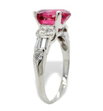 Platinum 1.92ct Pink Genuine Natural Tourmaline and Diamond Ring (#J7217)
