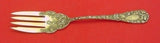 Chrysanthemum by Durgin Sterling Silver Cold Meat Fork Large Vermeil 9 1/4"