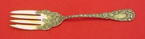 Chrysanthemum by Durgin Sterling Silver Cold Meat Fork Large Vermeil 9 1/4"
