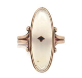 Vintage 10k Yellow Gold Genuine Natural Dendritic Agate Ring Size 6.25 (#J7056)