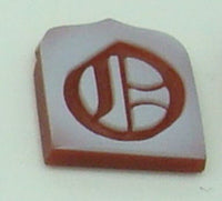 14K Gold Carved Agate Initial Pendant - You Choose Personalized New (#J2154)