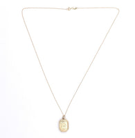 14k Yellow Gold Rectangular Locket with Engraved Floral Design (#J6435)