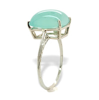 18k White Gold 5.73 Carat Genuine Natural Aquaprase Ring Size 7.5 (#J7215)