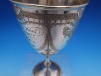 English Estate Silverplated Goblet Trophy Engraved Dated 1874 6 1/2" (#7742)