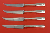 Colonial Theme by Lunt Sterling Silver Steak Knife Set 4pc HHWS Custom 8 1/2"