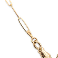14k Yellow Gold Heart Locket Engraved Clover Elongated Chain Swivel Clasp #J7185