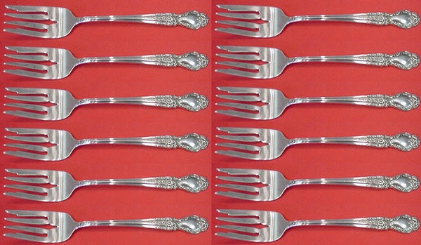 Brocade by International Sterling Silver Salad Fork Set 12 pieces 6 1/2"