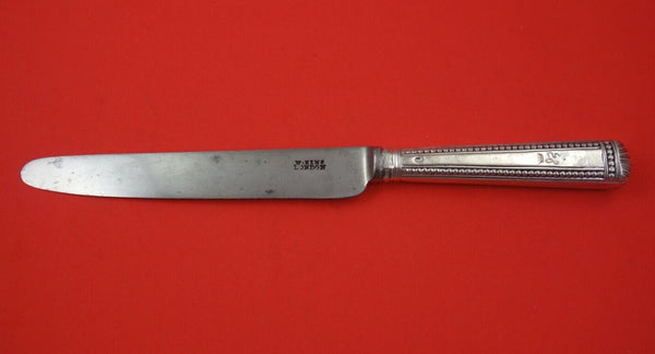 English Georgian Sterling Silver Dinner Knife by WS w/ beaded handle 11 1/4"
