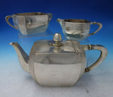 Vincenz Carl Dub Austrian .800 Silver Tea Set 3pc Art Deco Style (#5391)