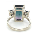 14k Gold 8.07 Carat Bi-Color Teal Purple Genuine Natural Tourmaline Ring #J6986