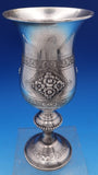 Italian Sterling Silver Goblet with beaded floral & engraved design (#8370)