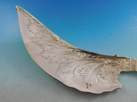 Whiting Sterling Silver Fish Serving Set Engraved with Flowers 11"