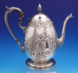 Normandie by Wallace Sterling Silver Tea Set 5pc Hand Chased (#9270) Beautiful!