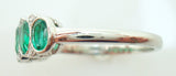 Very Fine Platinum Genuine Natural Emerald Diamond Ring (#J147)