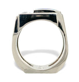 14k White Gold Custom Genuine Natural Opal Diamond Ring by Harry Roa (#J7309)