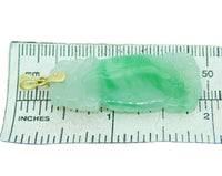 18k Yellow Gold Carved Jade Pendant A Jadeite with Report (#J4594)