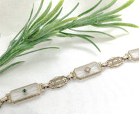 14k Filigree Crystal Quartz Bracelet w/Diamond and Lab-Created Stones (#J7360)