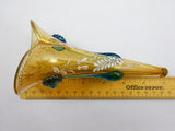Art Glass Tussie Mussie Posey Posy Holder Vase Insert Painted Flower (#J1264)