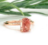 14k Rose Gold 1.45 Carat Genuine Natural Oregon Sunstone Ring 7 1/2 (#J7555)