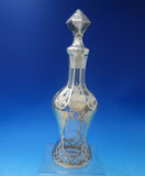 Alvin Glass Decanter with Sterling Silver Overlay Grapes Leaves c.1900 (#5351)
