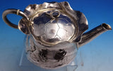 Shiebler Sterling Silver Tea Set Cabbage Mixed Metals Aesthetic 3pc #452 (#5673)
