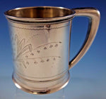 Whiting Sterling Silver Baby Child's Cup Mug w/ Bleeding Hearts #151J Dated 1875