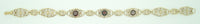 10k Yellow Gold Filigree Bracelet with Three Genuine Natural Garnets (#J2775)