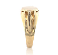 10k Yellow Gold Men's Signet Ring Blank with Marquise Shape Size 12 (#J6794)