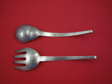 Mexican Sterling Silver Salad Serving Set by Ramirez  10 1/4"