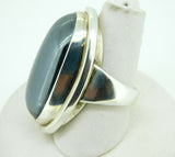 Large Georg Jensen Sterling Hematite Ring #46E (#J4458)