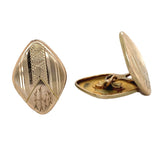 Pair of 10k Yellow Gold Diamond Shape Men's Cufflinks with Monogram (#J6874)