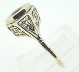 14k White Gold Art Deco .60ct Genuine Natural Ruby Filigree Ring Size 5 (#J1876)