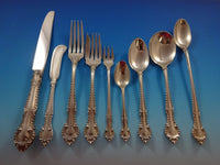 English Gadroon by Gorham Sterling Silver Flatware Set 8 Service 80 Pcs "H" Mono