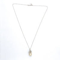 14k White Gold 15mm Golden South Sea Pearl Pendant with Diamonds (#J6233)