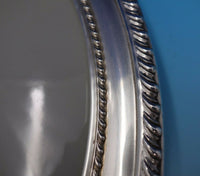Gadroon by Wallace Sterling Silver Serving Tray Porcelain Center w/ Rose (#3124)