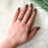 14k White Gold Filigree Deco .47ct Genuine Natural Aquamarine Ring Size 7 #J7155