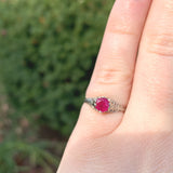 14k Gold Child's or Pinky .67ct Genuine Natural Ruby Filigree Ring Small #J6460