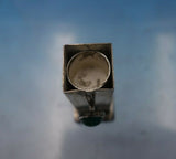 .800 Silver Lipstick Case w/ Green Onyx and Mirror Hand Engraved 2 1/4" (#6809)