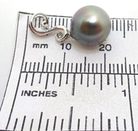 18k Gold Pendant with 9.7mm Black Pearl (#J1091)