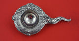 Floral by Various Maker Sterling Silver Tea Strainer #267 wide rim of flowers 7"