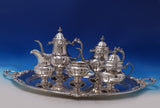 Grande Baroque by Wallace Sterling Silver Tea Set 6pc #4850-9 (#7467)