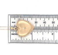 14k Gold Heart Shaped Locket with Genuine Natural Diamond and 14k Chain (#J6521)
