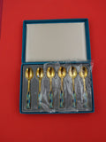 Harlequin Enameled by Georg Jensen Sterling Silver Demitasse Spoon 6-pc set 4"