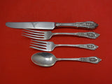 Rose Point by Wallace Sterling Silver Dinner Size Place Setting(s) 4pc